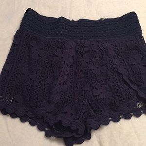 Crocheted Shorts - Navy